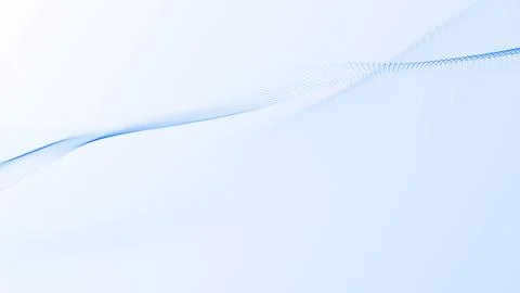 Abstract blue digital waveform flowing on bright white background. Smooth e.. Stock Illustration