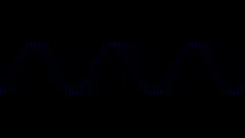 Abstract Blue Digital Waveform: Pulsating Data Signal on Black 库存影片 339178737