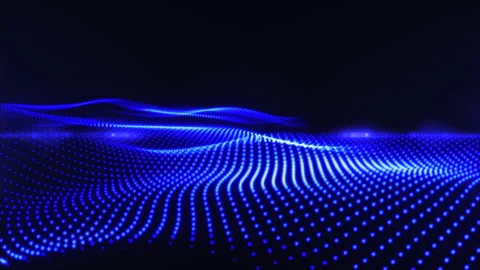 Abstract blue digital waves seamlessly flowing surrounded by soft blue light. Stock Footage 275268774