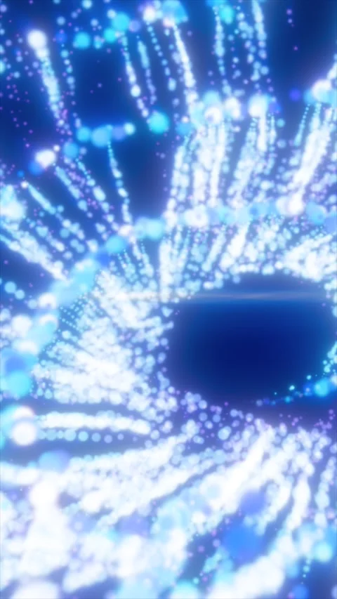 Abstract blue DNA helix made of glowing particles and bokeh, representing g.. Stock Footage 329705674