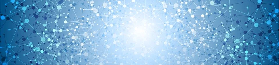 Abstract blue DNA molecular structure tech background Stockillustratie