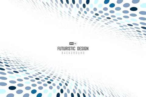 Abstract blue dot color level pattern of halftone design cover background. Stock Illustration