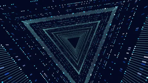 Abstract blue dot grid a mysterious triangular pattern Stock Footage 289209962