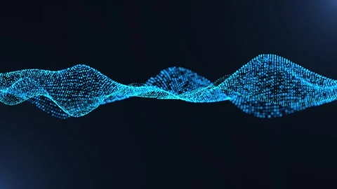 Abstract blue dot particle wave digital background Stock Footage 290825005