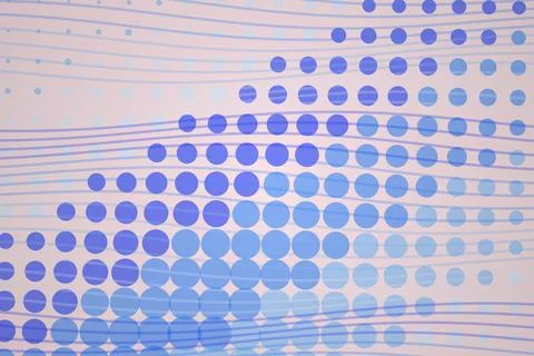 Abstract blue dot pattern with lines on light background Stock Photos