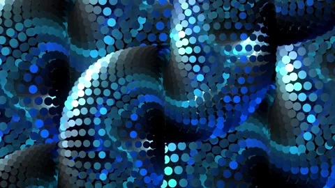 Abstract Blue Dot Wave Pattern Digital Bokeh Mosaic Flow Background Stock Footage 331954185