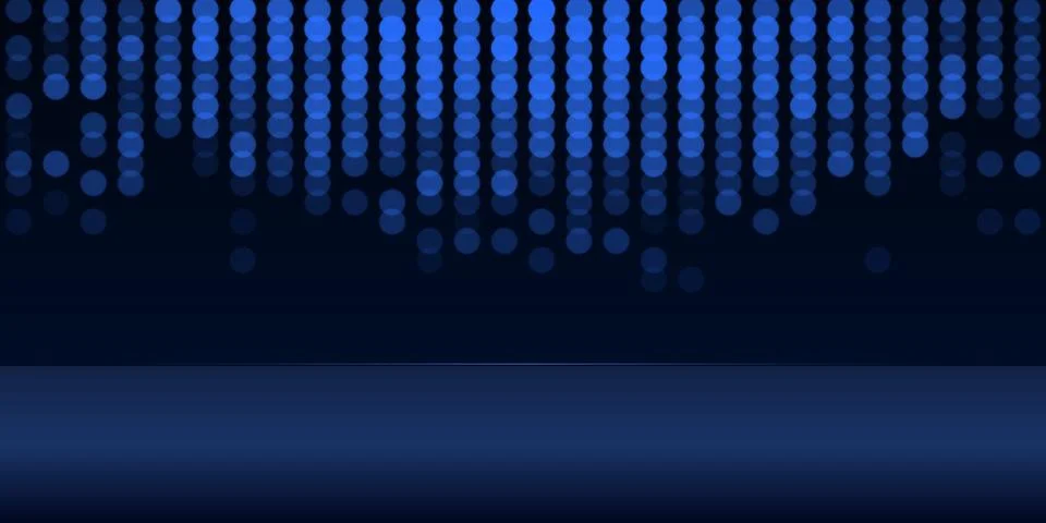 Abstract blue dots background with digital stage lights Stock Illustration