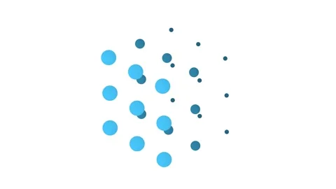 Abstract Blue Dots Forming Isometric Cube Graphic Motion Background. 4K Vídeo Stock 335754804