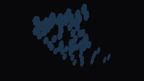 Abstract blue dots forming organic shapes against dark background with subt.. Stock Footage 341663791