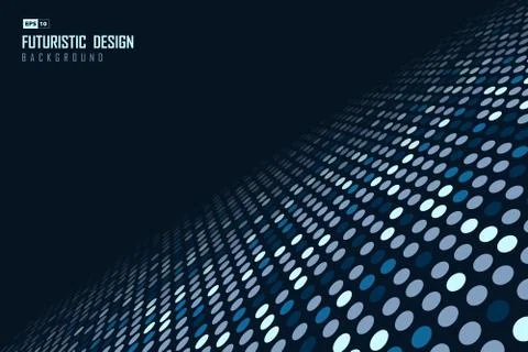 Abstract blue dots particle pattern design background of technology. Stock Illustration