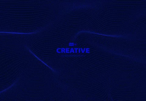 Abstract blue dots particles of technology wavy design background. Stock Illustration