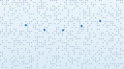 Abstract blue dots pattern on white grid background Stock Illustration