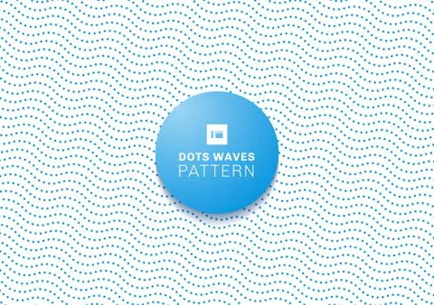 Abstract blue dots waves pattern on white background and texture. Stock Illustration