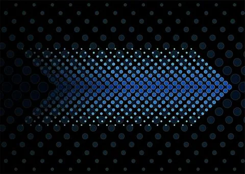 Abstract blue dotted arrow geometric tech background Illustrazione stock