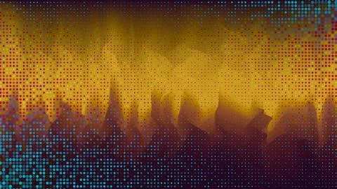 Abstract blue dotted background with orange fire Stock Illustration