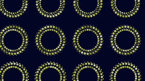 Abstract blue dotted circle pattern animation on dark background, seamless tile Stock Footage 333151030