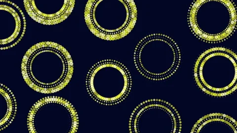Abstract blue dotted circles animation background with glowing bokeh rings Vídeos de archivo 333782883