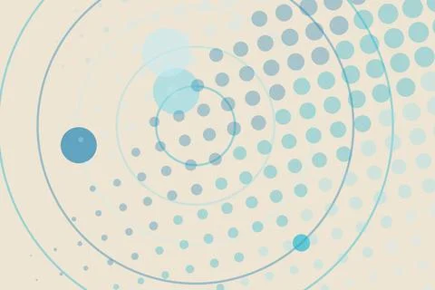 Abstract blue dotted circles pattern on a light background Stock Photos