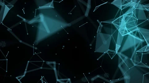 Abstract blue dotted grid. Loop animation. Slow motion. Stock Footage 128329946