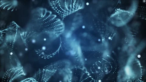 Abstract Blue Dotted Lines And Particles Background Loop Stock Footage 197561908