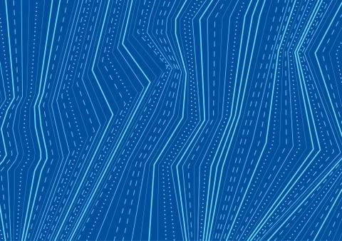 Abstract blue dotted lines refraction tech background Illustrazione stock
