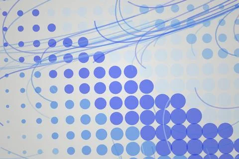 Abstract blue dotted pattern with flowing lines on light background Stock Illustration