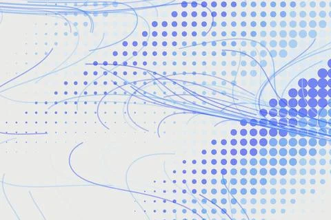 Abstract blue dotted pattern with flowing lines and swirls Stock Photos