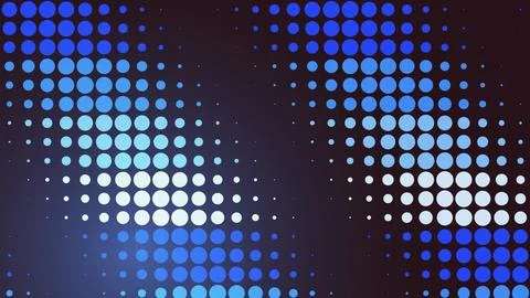 Abstract blue dotted pattern with glowing lights Stock Illustration