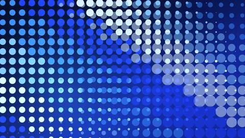 Abstract blue dotted pattern with glowing circles Stock Illustration
