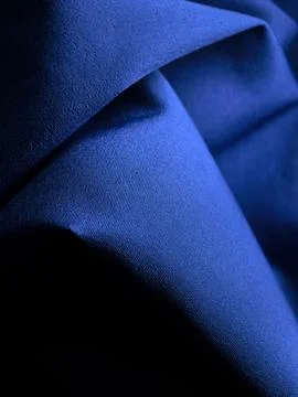 Abstract Blue Draped Fabric Texture Close Up Stock Photos