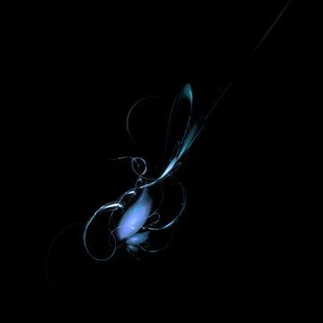 Abstract blue drawing on black background, background, wallpaper Stock Illustration