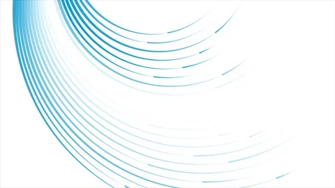 Abstract blue dynamic wavy lines motion background with digital data dots effect Video stock 344800014