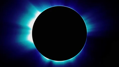 Abstract blue eclipse 스톡 동영상 91813503