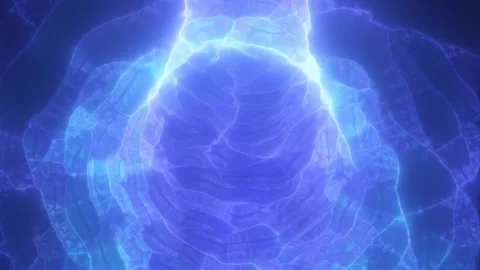 Abstract blue electric texture with glowing liquid lines, soft plasma waves Stock Footage 337185302