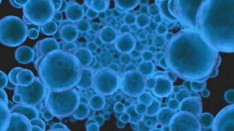 Abstract Blue Endless Flow of Spheres Cell Group Background Animation Stock-Footage 333367442