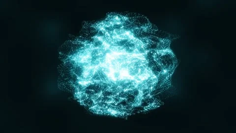 Abstract blue energetic glowing magic orb with plasma dynamic shining core Stock Footage 282311585