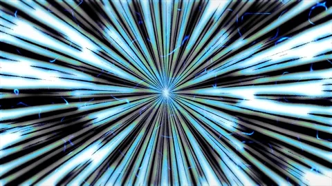 Abstract Blue Energy Burst Light Rays Warp Speed Background Stock Footage 341472444