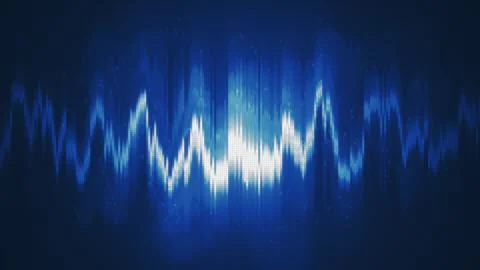 Abstract blue energy equalizer from particles and dots abstract background Stockillustratie