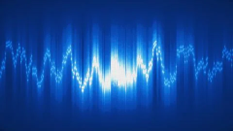 Abstract blue energy equalizer from particles and dots abstract background Stock Illustration