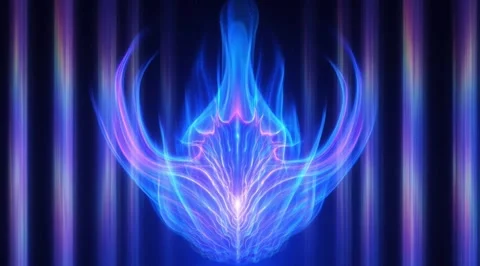 Abstract blue energy flame on dark background Stock Footage 331459908