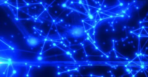 Abstract blue energy lines plexus triangles magical bright glowing futuristic Illustrazione stock