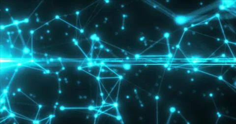 Abstract blue energy lines plexus triangles magical bright glowing futurist.. Stock Illustration