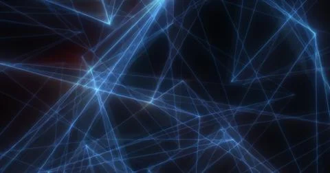 Abstract blue energy lines triangles magical bright glowing futuristic hi-t.. 스톡 사진