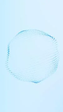 Abstract blue energy orb with floating particles and cloud network structur.. Stockillustratie