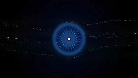 Abstract blue energy orbs with glowing trails drifting in dark cosmic backg.. Vídeos de archivo 344843264