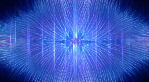 Abstract blue energy patterns radiating outward Stock Footage 331454173