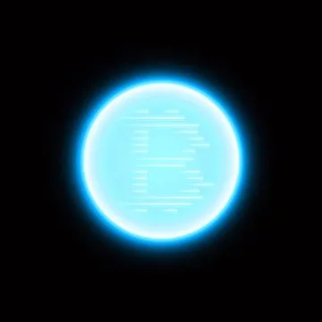 Abstract blue energy ring with bitcoin on a black background. Stock Illustration