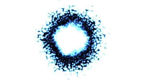 Abstract blue energy ring with electric plasma effect on white background Stock Footage 328940359