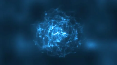 Abstract blue energy round sphere glowing with particle waves hi-tech digit.. Vídeo Stock 234905532
