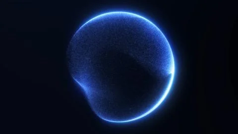 Abstract blue energy sphere made of tiny dispersed particles forming a smoo.. Stock Illustration